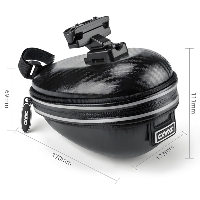 CXWXC Bicycle Saddle Bag with Reflective, Waterproof, Lightweight Construction, 3D