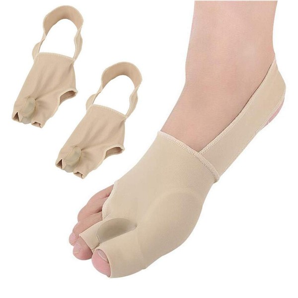 Bunion Straightener Protector Relief Sleeve w/Gel Bunion Stretchy Pads Cushioned Splint, Orthopedic Hallux Valgus Overlapping Corrector Bootie Guard Hammer Toe Pain Aid Surgery Treatment 2 Pcs (L)