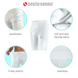 sesto senso Men's Cycling Shorts Short Under Shorts Sport Tight, White