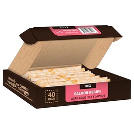 Earth Animal No-Hide Stix Salmon Recipe Natural Rawhide Alternative Dog & Cat Chews, Extra Value Pack .49 lb