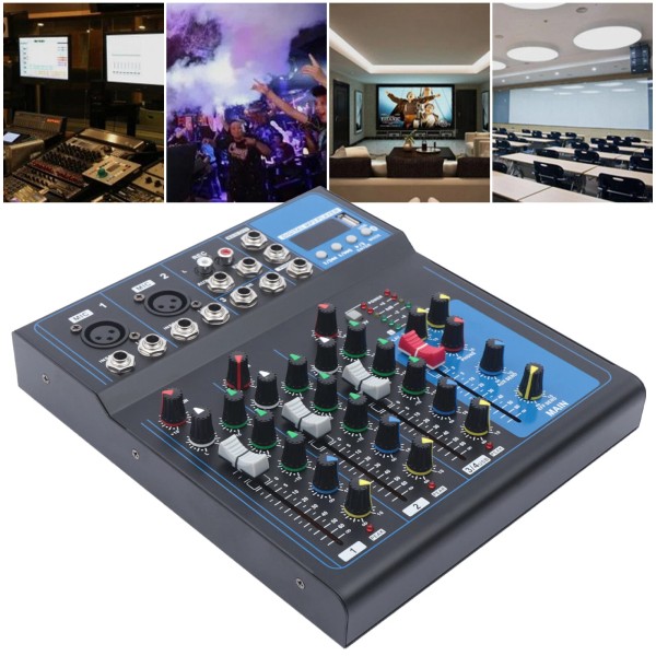 Unbrand 4 Channel Live Studio Audio Mixer DJ Equipment Bluetooth
