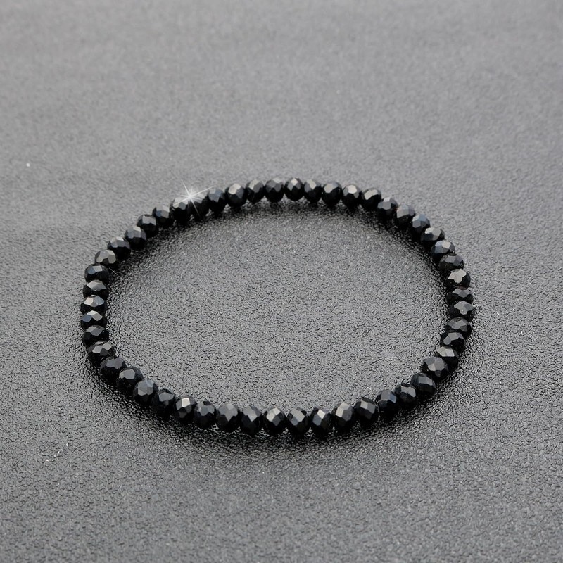 EUMENIDES Natural Crystal Stone Bracelet, 4MM, Elastic Band, Natural Gemstones,