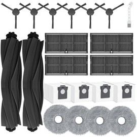 Soniicmomo Accessories Kit for Dreame L10s Pro Ultra Heat / L10s Ultra Gen 2 / X30 Ultra Robot Vacuum, 2 Main Brushes, 4 HEPA Filters, 4 Mop Pads, 4 Vacuum Bags, 6 Side Brushes, 1 Cleaning Brush