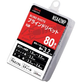 Lobtex Blind Rivets Eco Pack Aluminum / Steel 4-2 (80 pieces) NSA42MP Rivet Diameter: 0.13 inches (3.2 mm) x Rivet Length: 0.26 inches (6.5 mm)