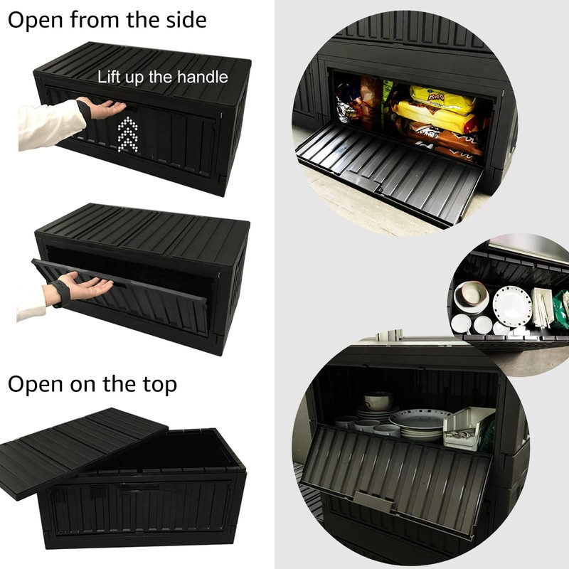 livinbox 45L Stackable Foldable bins for storage, Collapsible Storage Bins