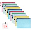 Vicloon Document Bag B5, 10 Pieces Zip Bag, Colourful Waterproof