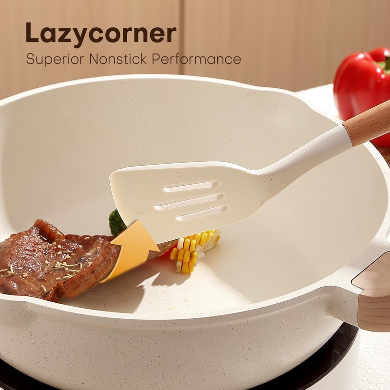 16 Pcs Pots and Pans Set for Kitchen, Nonstick Ceramic