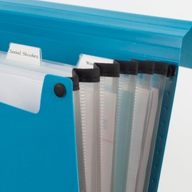 Five Star Expanding File Organizer, 6-Pocket Accordian File Organizer, Bungee Closure, Holds 11" x 8-1/2", Tidewater Blue (350100C-ECM)