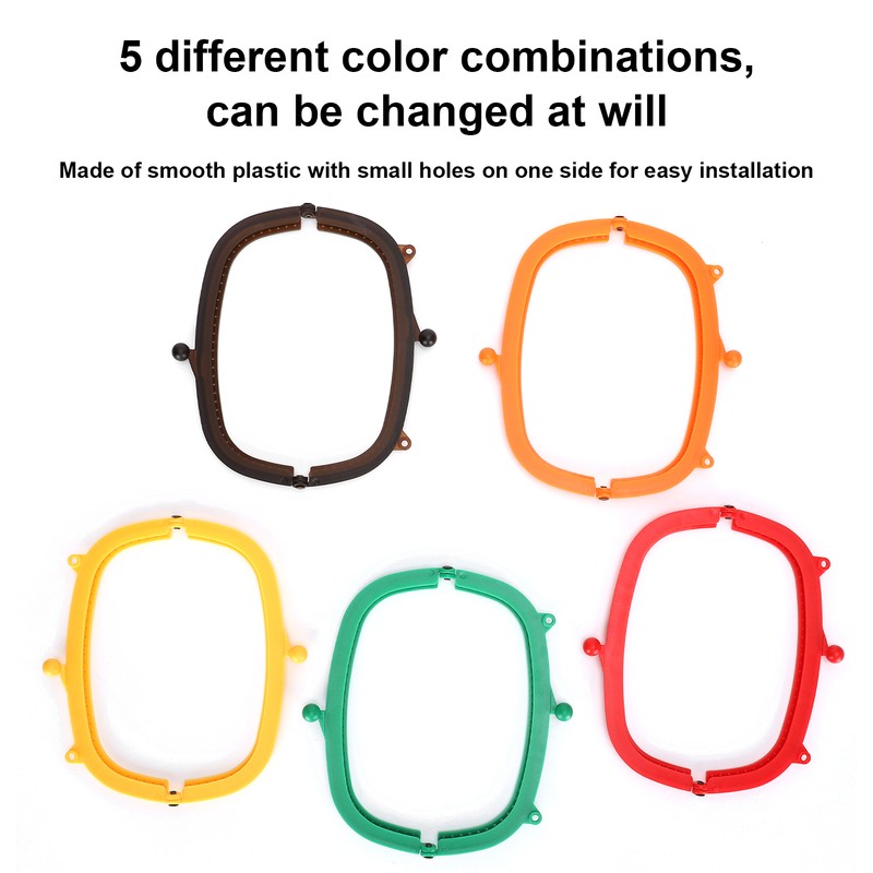 5Pcs Purse Frame Semicircle Candy Colors Curved Plastic DIY Bag