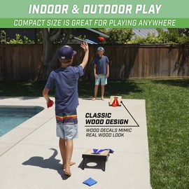 GoSports 2 ft x1 ft Portable Size Cornhole Game Set with 6 Bean Bags - Great for Indoor & Outdoor Play - Wood Design