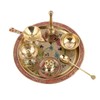 SATVIK 8 Inch Brass Puja Thali 7 Pc Set with