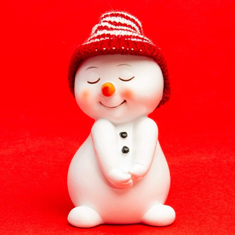 SIKORA DK32 Snowman with Knitted Hats Decorative Figures for Christmas