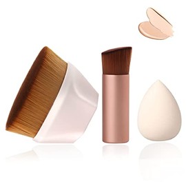 Brochas de Maquillaje Con Brocha Kabuki para Contorno y Esponja Maquillaje                                                                            