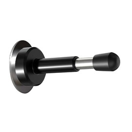 Door Stop, Adjustable Wall Protection, No Drilling, Metal, Solid, Rigid, Heavy Duty Door Protection for Kitchen, Bedroom, Office, Door Stopper with Rubber Buffer Including (Black, 15 cm)