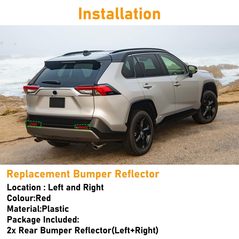 Abodvu Compatible with Toyota RAV4 Rear Bumper Reflector 2019-2024,Sienna Left