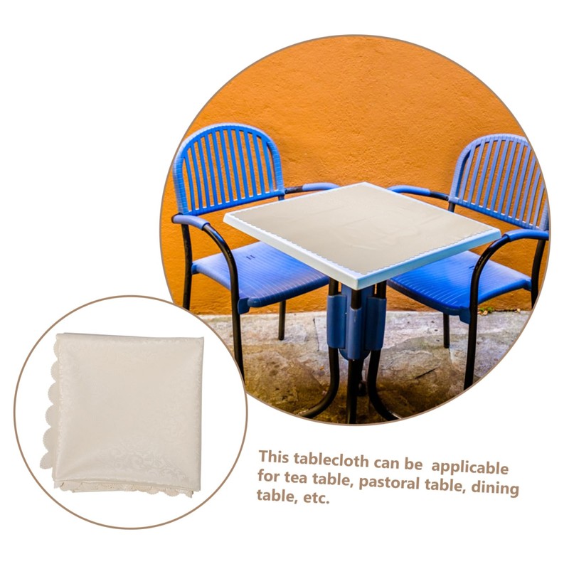 LABRIMP Elegant Rim Design Heat-Resistant PVC Tablecloth Decorative Dining Table