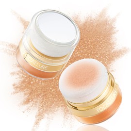 FOCALLURE Shimmer Highlighter Powder, Face & Body Highlighter Illuminator, Brightening Makeup with Powder Puff, Give your a Sparkle Glow Finish,GB05 One Night Stand