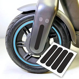 m2medien 4 Stickers - Oval Stripes Suitable for Segway Ninebot Max g30d E-Scooter (Black Reflective)