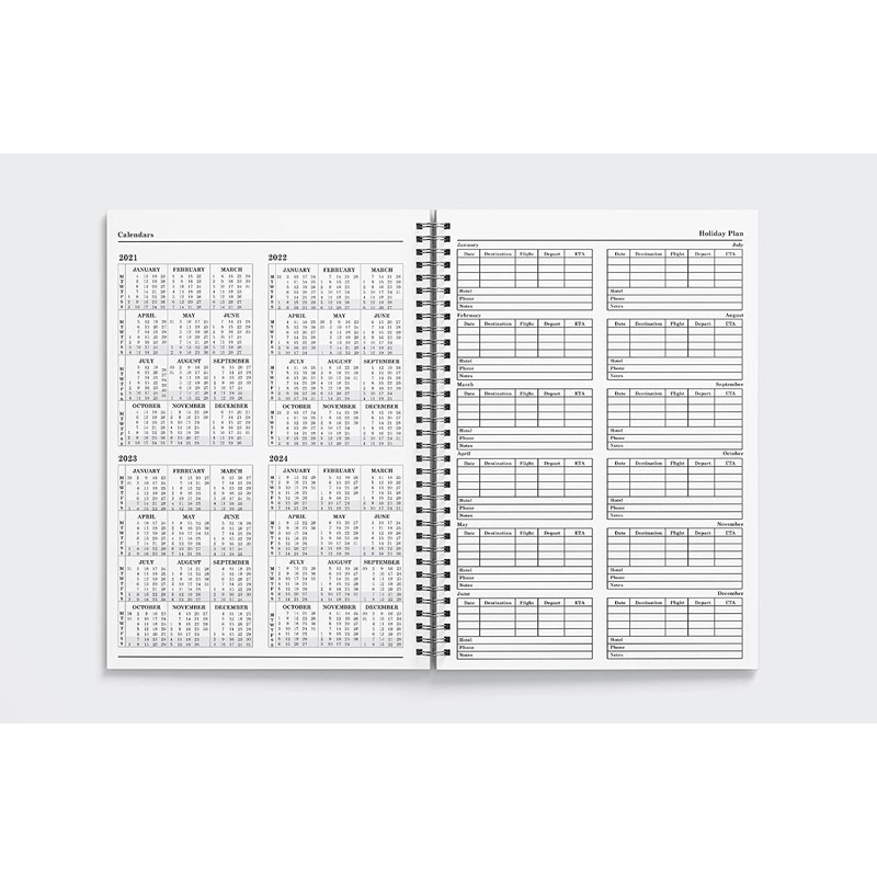 2022 A5 Week to View Hardback Wiro Bound Diary Planner