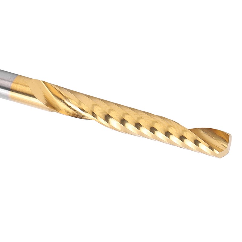 5Pcs End Mill TiPlated 1Flute CNC Spiral Router Bit HighSpeed