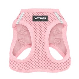 Best Pet Supplies - Arnés de Malla para Perros pequeños y medianos Voyager Step-in Air para Todo Tipo de Clima, Color Rosa (Ribete a Juego), M