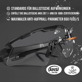 1TG Tactical Cycling Glasses, Airsoft Glasses Tactical Protective Glasses, Sports Glasses Sports Sunglasses for Men, Women, Airsoft, Paintball, Hunting, CS, Cycling, Running, Hiking, Black