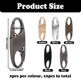 Enweibingshi 10 Pcs Zipper Clips, Double Opening Snap S Hooks, Anti Theft Zip Connector Compatible with Backpacks, Small Carabiner Clips for Traveling Camping