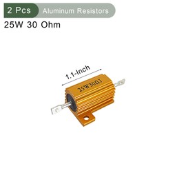 YOKIVE 2 Pcs Aluminum Case Resistor, Office LED Converter Replacement Wirewound Resistance, Great for Daily Use (Gold, 25W 30 Ohm)