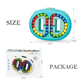 Magic Bean Rotating Cube Toy,Fidget Toy Spinner Ball Sorting Game Puzzle Brain Training Handheld Spinning Decompression Toy,Jigsaw Bean Toy Gifts for Kids,Teens,Adults Rotating Finger Cube Toy