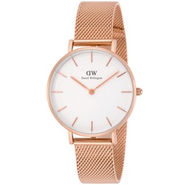 Daniel Wellington DW00100163 Women's Classic Petite Melrose Wristwatch, Pink Gold, Dial color - white, White Dial Watch