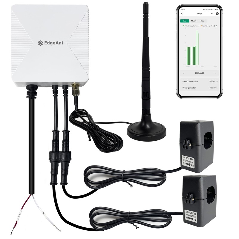 WiFi Energy Monitor with 2 * 300A Clamps, Real-Time Electricity