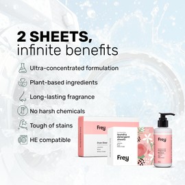 FREY Full Laundry Package | Detergent Sheets, Dryer Sheets & Fragrance Booster | Luxurious Scent - Jasmine Meadow