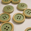 Set di bottoni vintage in legno naturale, 4 fori, per