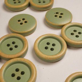 Set di bottoni vintage in legno naturale, 4 fori, per cappotti, cardigan, maglioni e cuscini (verde menta, 2 cm, 12 pezzi)