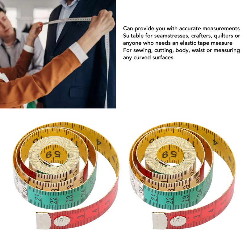 10pcs Soft Measuring Tape 60Inch 150cm Double Sided Colorful Clear