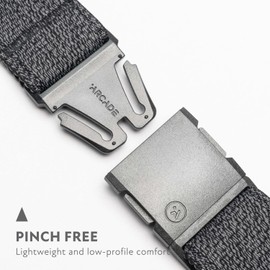 Arcade Belts A2 Atlas Slim Adventure Belt: Heavy Duty Stretch, Metal Free Buckle, Heather Black