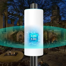 WiFi Repeater AC1200 Dual-Band | 2.4/5GHz | 2Min Setup | PoE/DC | No App | Hard-to-Wire Homes/Offices