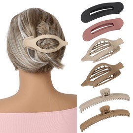 Flat Hair Clips for women Flat Claw Clips,3 style Medium Strong Hold everything Hair Barrettes for Thick Thin Hair.6pcs