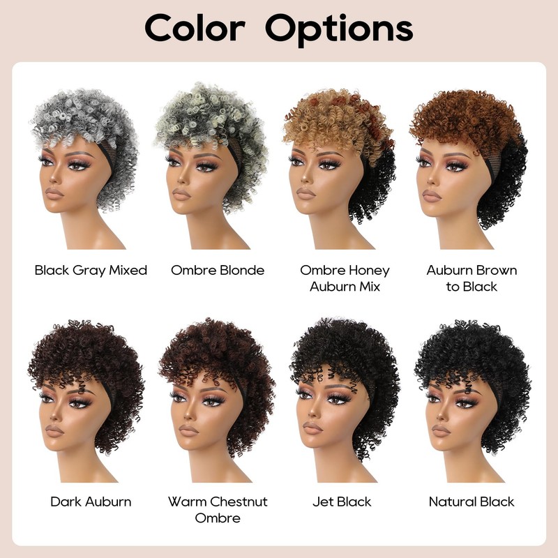 Mohawk Wig for Black Women Kinky Curly Clip in Mohawk