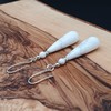THEPRETTYBITS White Howlite Teardrop Earrings, Beaded Natural Gemstone, Long Dangle