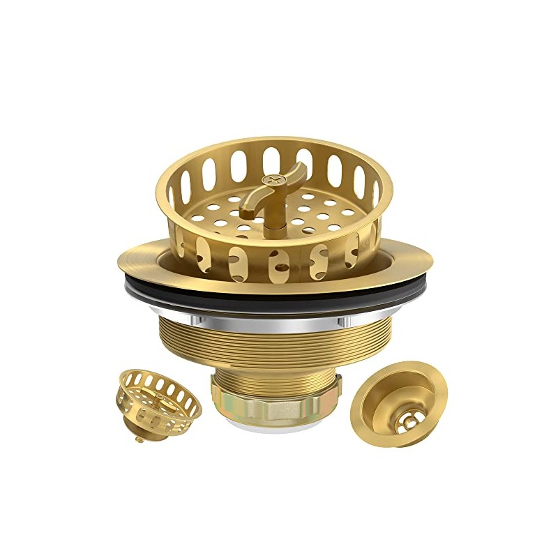 Gold Sink Drain Strainer 3-1/2 Inch Kitchen Sink Drain Assembly