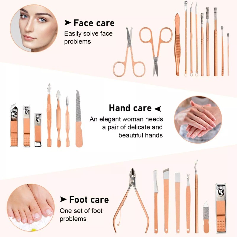 Dokpav 26 Pcs Manicura Y Pedicura Kit De Manicure Set