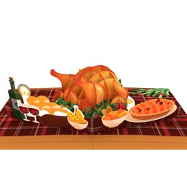 Papercraft Creations Happy Thanksgiving Turkey 3D Greeting Pop Up Card, Happy Thanksgiving Card - For Family, Friend, Mother, Grandma, Thank You, Celebration, Autumn, Fall