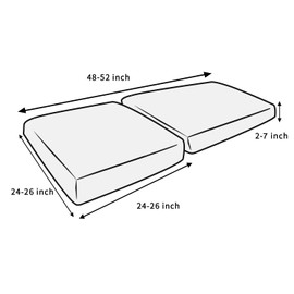 Naturoom Linen Couch Cushion Covers, Sofa Cover Sofa Furniture Protector Slipcover with Bottom Tie Rope, Soft Non-Slip Non-Wrinkle Suitable for Loveseat Light Gray 2 Pieces