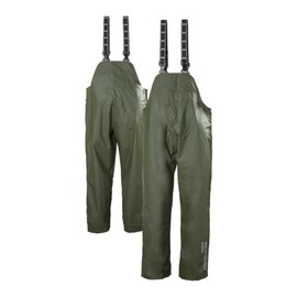 Helly-Hansen Workwear Mandal Waterproof Bib Overalls - Waterproof Men's Rain Gear - Fishing Pants for Men - PVC-Coated Work Overalls - 480 Army Green - X-Large