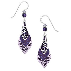 Adajio by Sienna Sky Lavender Eggplant 3-part Necktie Earrings 7774