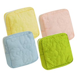 COLLBATH 4pcs Women Sanitary Napkin Pouch Portable Period Bag Nappy Bag Organiser Zipper Closure Travel Toiletry for Women