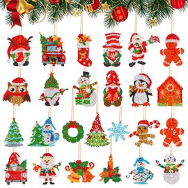 MFCGHXR DIY Ypendant Set Christmas Set, 38 Pieces Diamond Painting Christmas for Christmas Diamond Key Chain, Christmas Key Ring as Gift Ideas