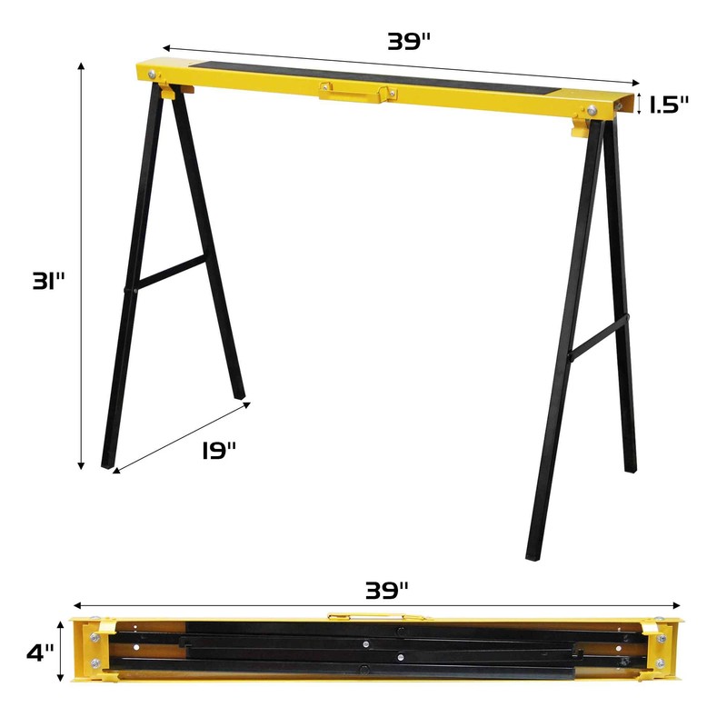Forup Portable Folding Sawhorse, Heavy Duty Twin Pack, 275 lb