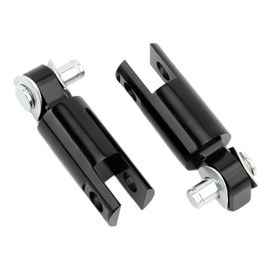 Foot Pegs Extension 2-1/2" Stirrup Heel Rest Extender for Harley Sportster Touring Road King Dyna Softail Fatboy Male Mount (Black)